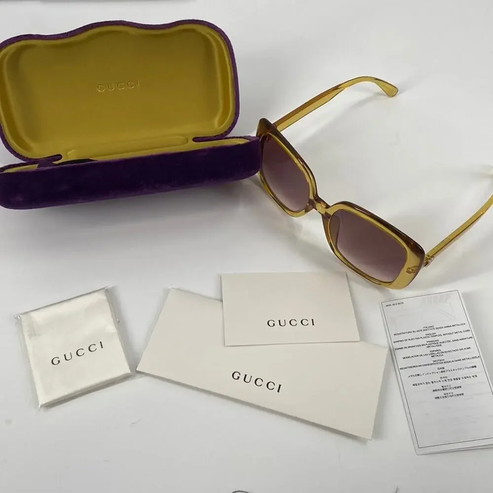 NEW! Gucci ggo714sa yellow sunglasses